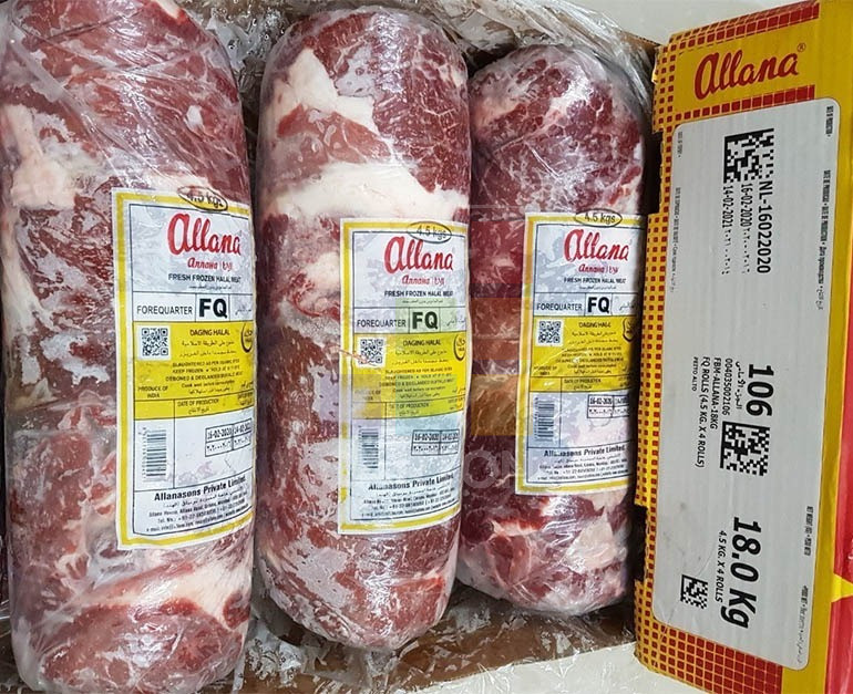 Beef Fore Quarter Roll India 4*4.5kg